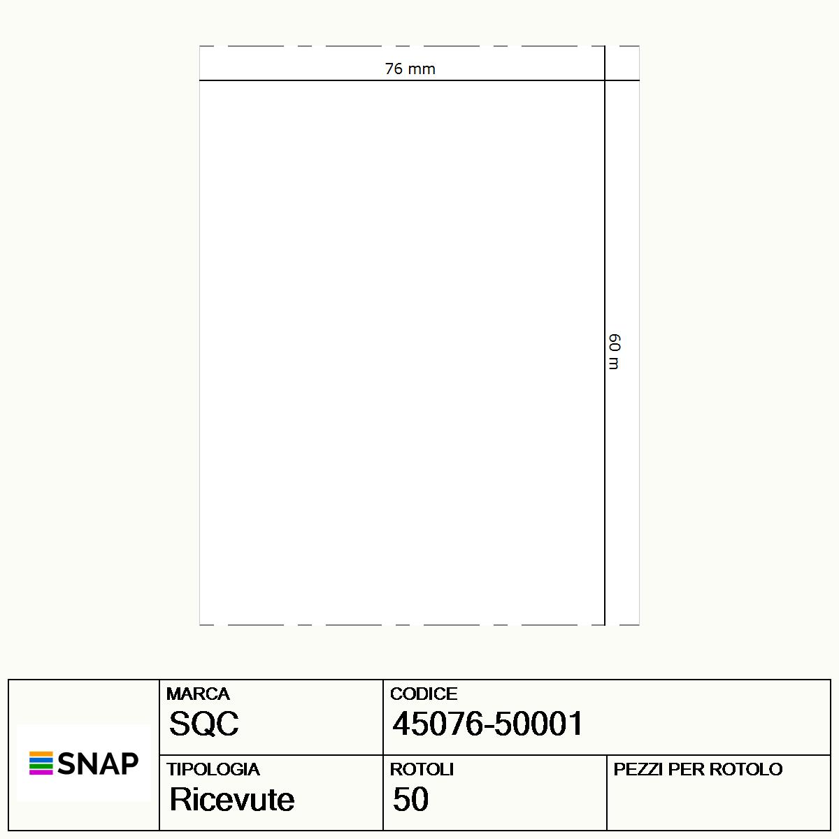 45076-50001 - Ricevute SQC  S-RECEIPTS-PD Carta