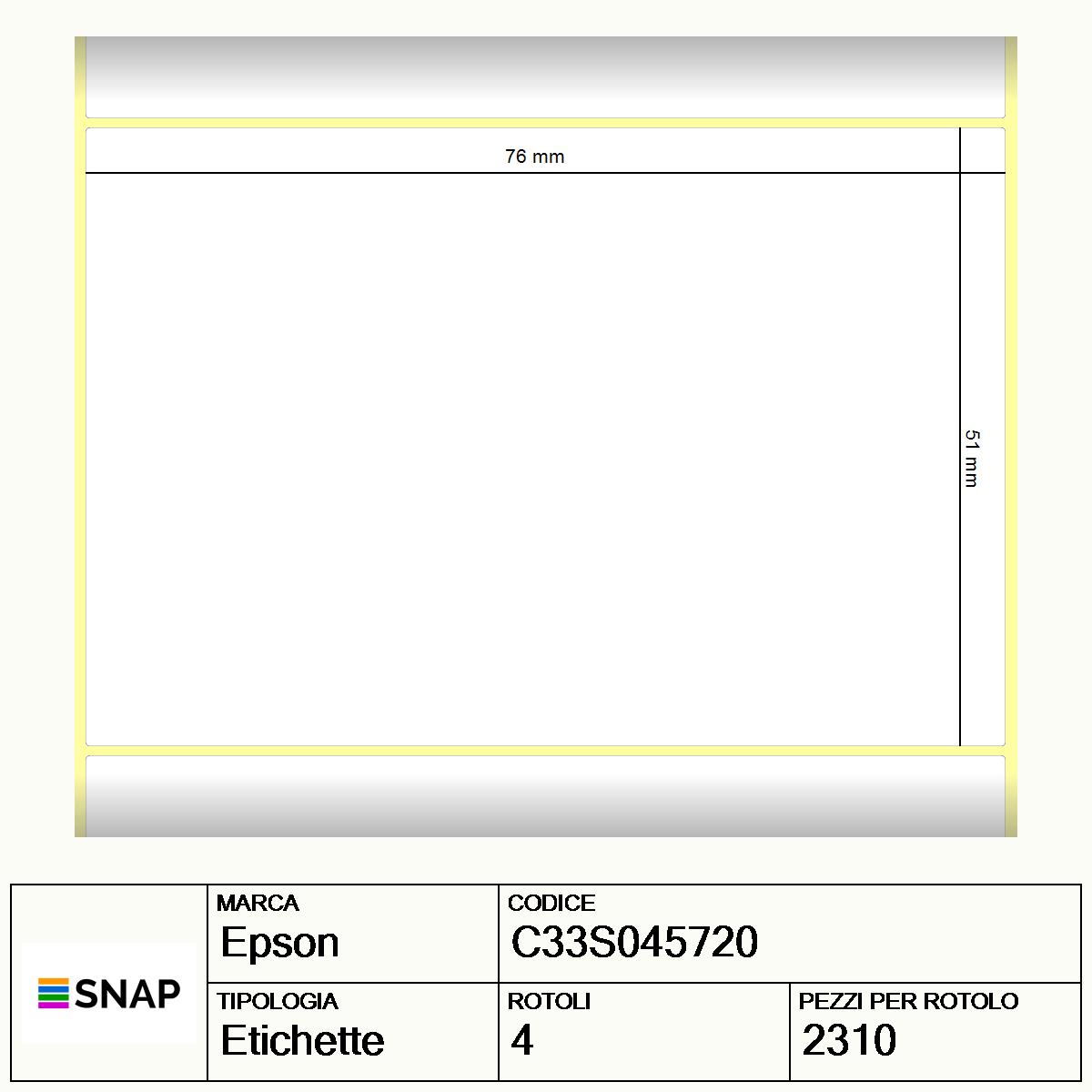 C33S045720 - Etichette Epson  Carta