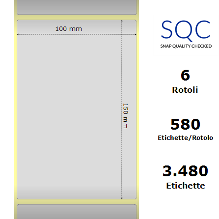 TT100150-PSPE-25/127-3480 - Etichette SQC Argento S-DESK-STC