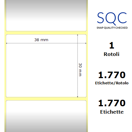 TT038030-TPWPU-25/127 - Etichette SQC  S-HEALTCARE Carta