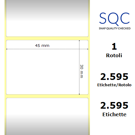 TT045030-PWPC-25/127 - Etichette SQC  S-DESK-PT Carta