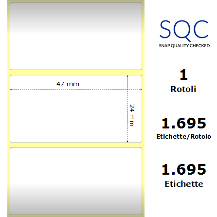 DT047024-PWPC-40/102 - Etichette SQC  Carta termica protetta