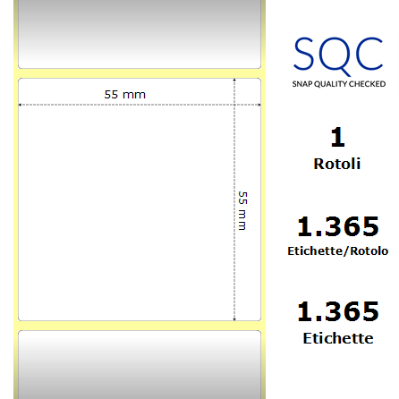 DT055055-PWPC-25/127 - Etichette SQC  S-DESK-PD Carta