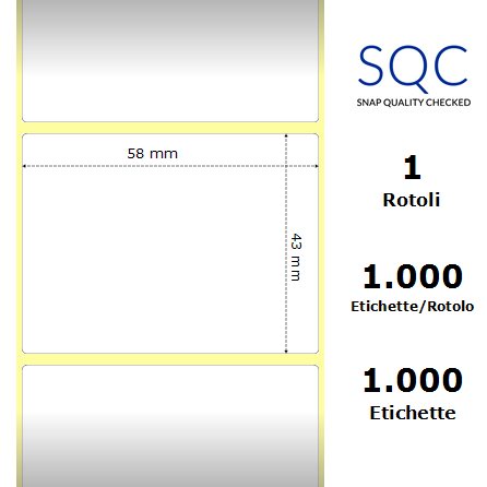 DT058043-PWPU-40/104 - Etichette SQC  S-DESK-PD Carta