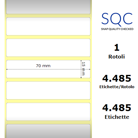 TT070015-RWPU-25/127 - Etichette SQC  S-DESK-PT Carta