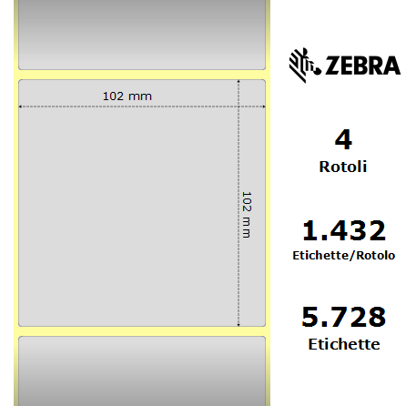 880386-101 - Etichette Zebra Argento Z-Ultimate 3000T Silver