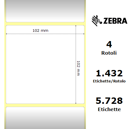 76528 - Etichette Zebra  Z-Select 2000T Carta