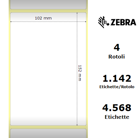 800640-605* - Etichette Zebra  Z-Select 2000T Carta