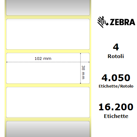 3002908 - Etichette Zebra  Z-Perform 1000D Carta