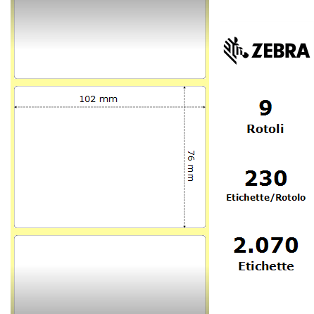 3006291-T* - Etichette Zebra  Z-Select 2000T Carta