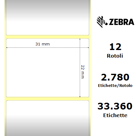 3007208-T* - Etichette Zebra  Z-Select 2000D Carta