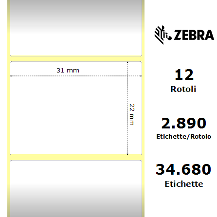 3007200-T* - Etichette Zebra  Z-Select 2000T Carta