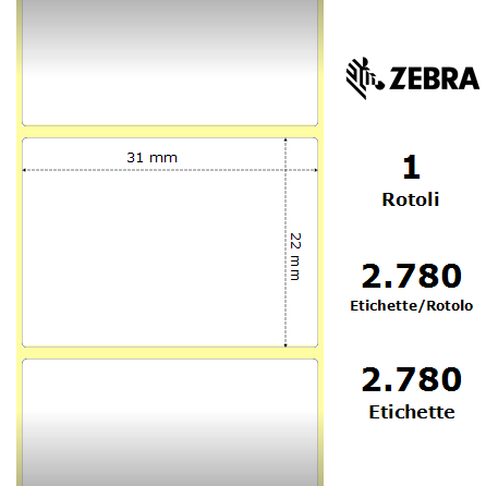 3007208-T*/S - Etichette Zebra  Z-Select 2000D Carta