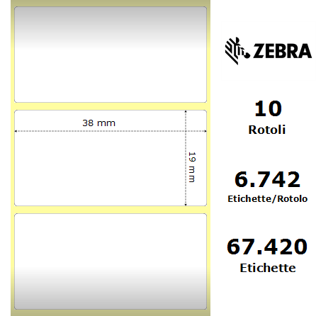 880114-019 - Etichette Zebra  Z-Select 2000T Carta