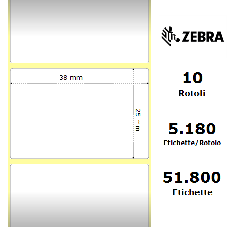 880150-025 - Etichette Zebra  Z-Select 2000D Carta