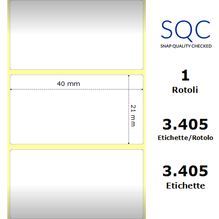TT040021-PWPU-25/127 - Etichette SQC  S-DESK-PT Carta