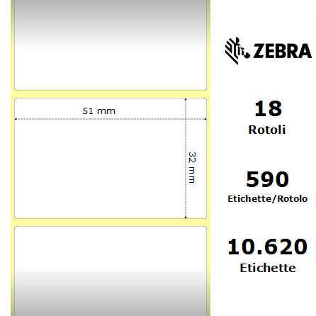 3007453* - Etichette Zebra  Z-Ultimate 3000T White Poliestere