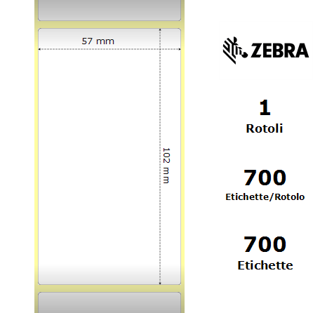 3007204-T*/S - Etichette Zebra  Z-Select 2000T Carta