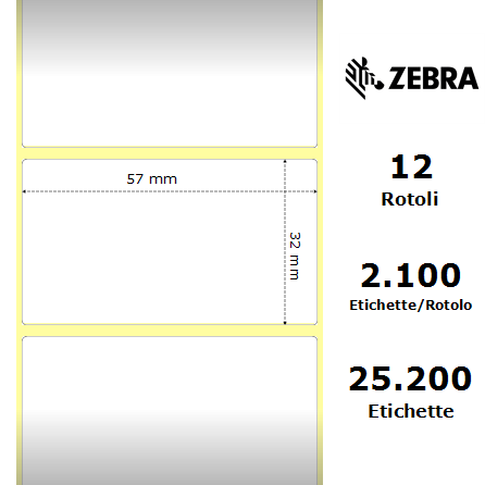 800262-125* - Etichette Zebra  Z-Select 2000D Carta