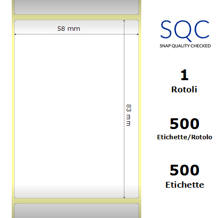 TT058083-PWPU-25/95 - Etichette SQC  S-DESK-PT Carta
