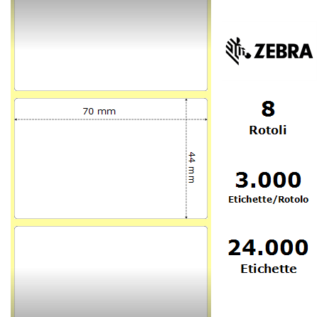 3006714-T - Etichette Zebra  Z-Perform 1000T Removable Carta