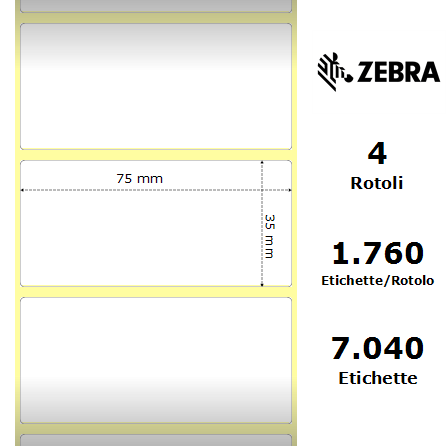 3004428 - Etichette Zebra Trasparente neutro PolyPro 3000T Clear