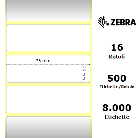 3003355* - Etichette Zebra  PolyPro 4000D Polipropilene