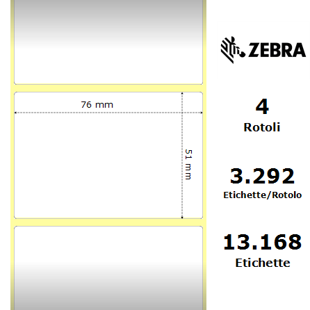 800630-205* - Etichette Zebra  Z-Select 2000T Carta