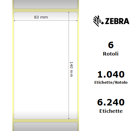 76056 - Etichette Zebra  Z-Select 2000T Carta